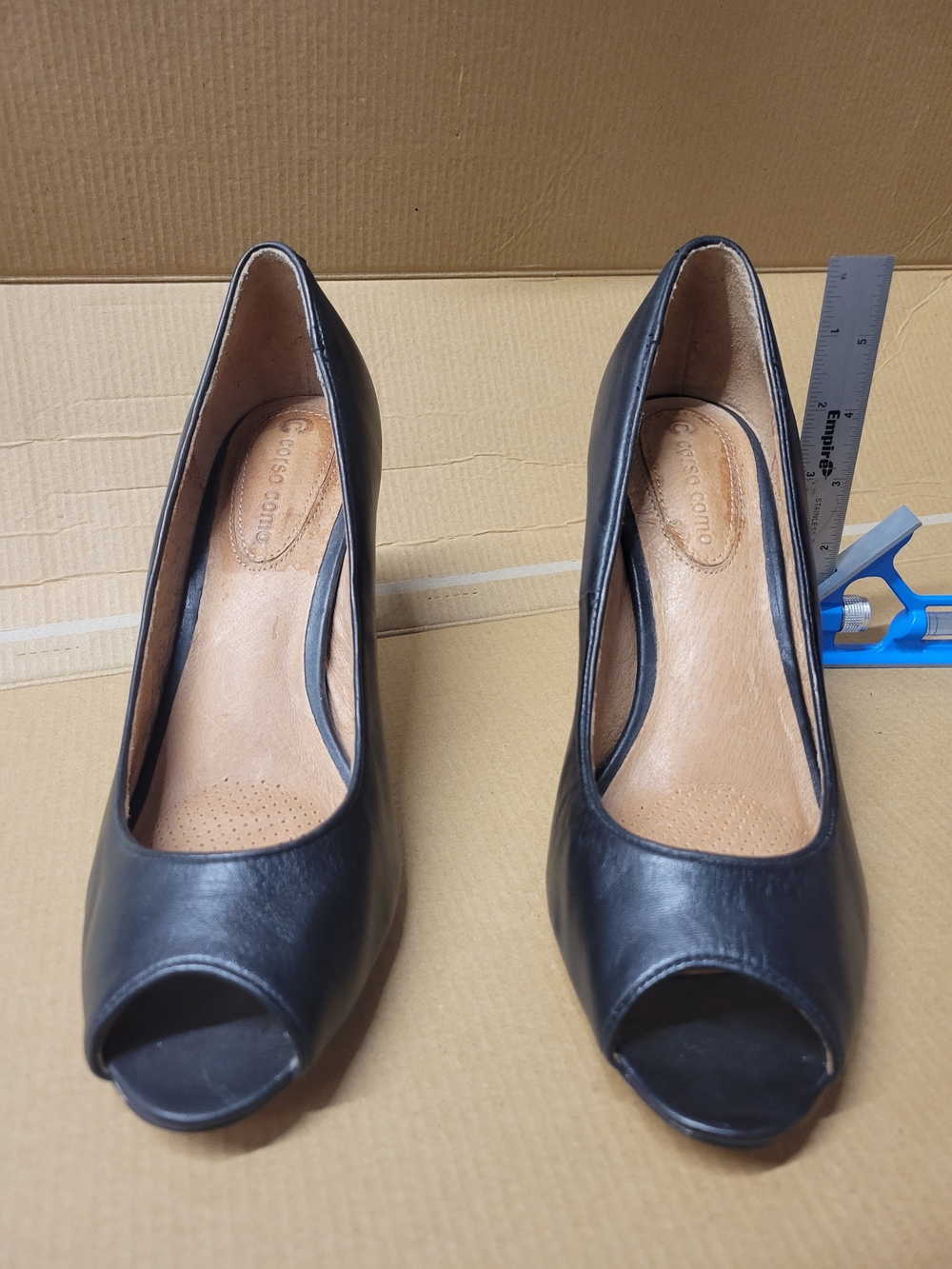 Corso Como Black Peep-Toe Heel Pump
